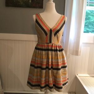 J. Crew dress, v-neck striped cocktail